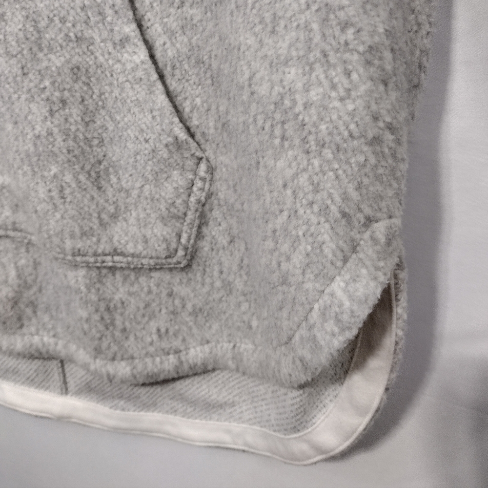 Lou & Grey Monk Neck Fuzzy Pullover Jacket Women's XXS Gray Cozy Winter Warm - Picture 4 of 7